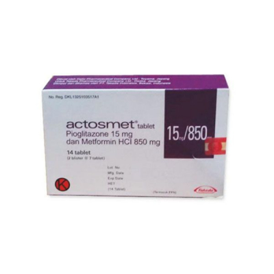 ACTOSMET 15MG/850MG TABLET 14 S