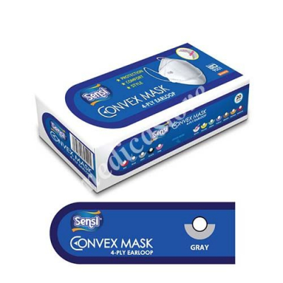 SENSI CONVEX MASK 4PLY GRAY 20 S