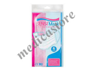 SENSI MASK EARLOOP 3PLY PINK 6 S