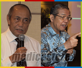 kiri : Prof. Dr. Djajadiman Gatot, SpA (K),kanan : Prof. Dr. Karmel Tambunan, SpPD, KHOM