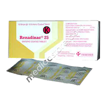 Renadinac Tablet Salut Enterik 25 MG 100's