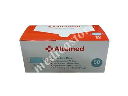 ALTAMED 3 PLY EARLOOP FACE MASK 50's