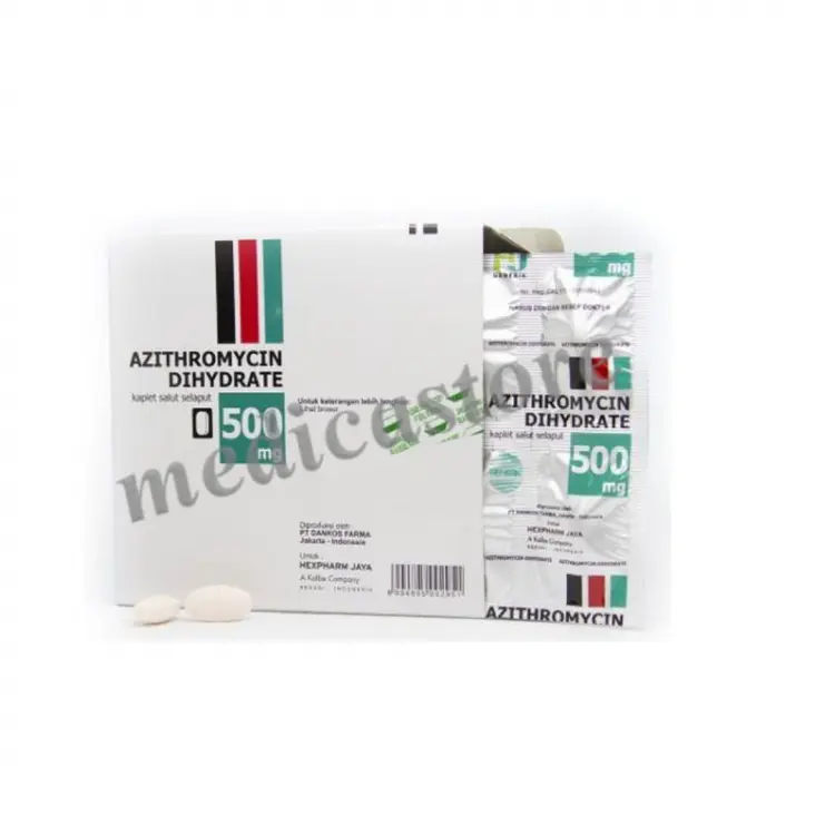 AZITHROMYCIN DYHIDRATE FILM CAPLET 500 MG