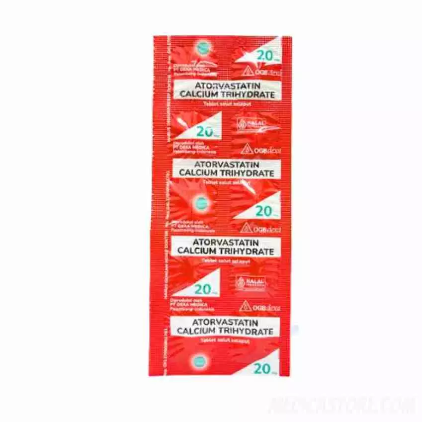 Atorvastatin 20 mg Tablet 100'S (Dexa)