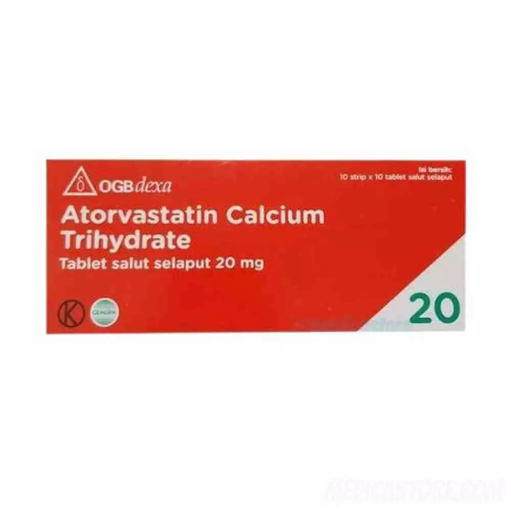 Atorvastatin 20 mg Tablet 100'S (Dexa)