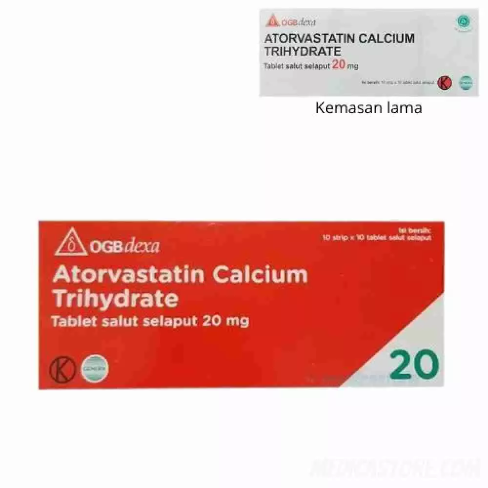 Atorvastatin 20 mg Tablet 100'S (Dexa)