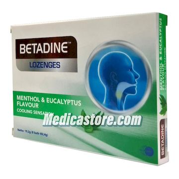 Betadine Lozenges Menthol & Eucalyptus Tablet Hisap 8's