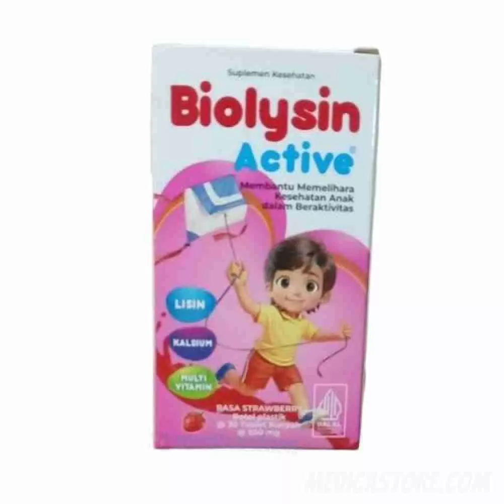 Biolysin Active Tablet Kunyah rasa Strawberry 30's