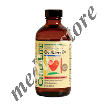 CHILDLIFE ESSENTIALS COD LIVER OIL NATURAL STRA WBERRY FLAVOR 237 ML