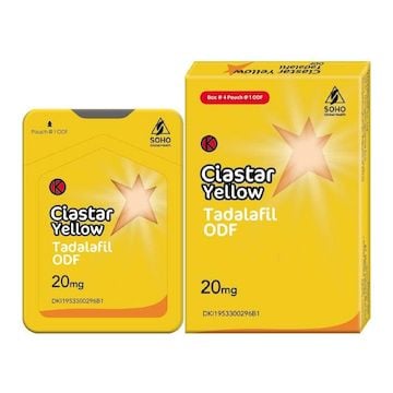 CIASTAR YELLOW ORAL DISSOLVING FILM 20 MG 4'S