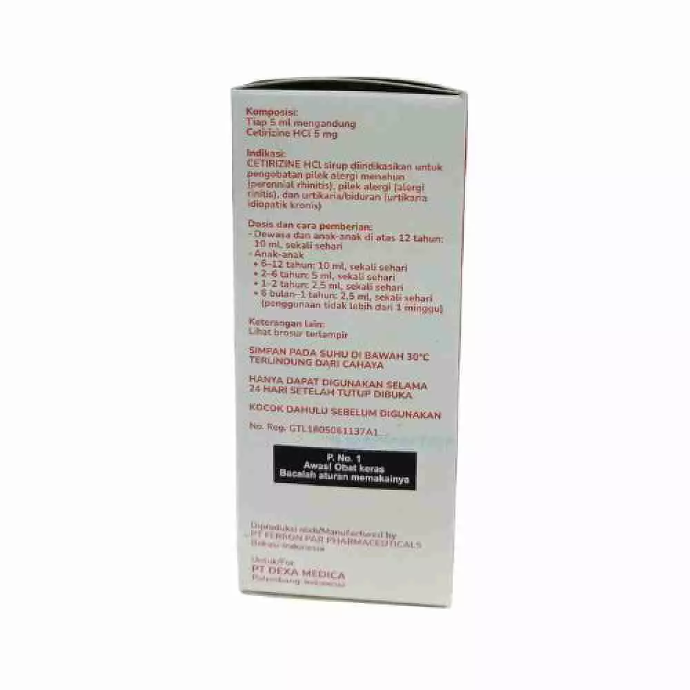 Cetirizine Sirup 60 ml (Dexa)