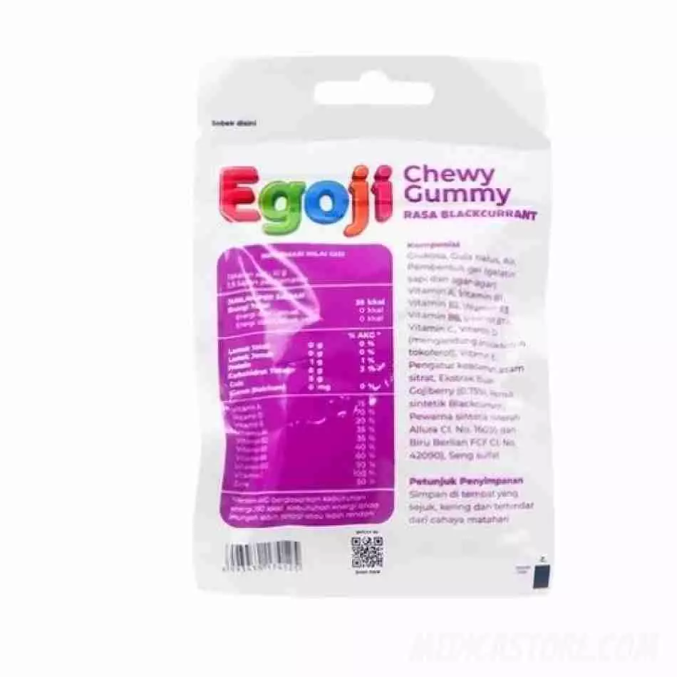 Egoji Chewy Gummy Blackcurrant Sachet 20 S