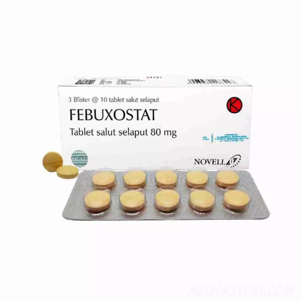 Febuxostat 80 mg Tablet Salut Selaput 30's (Novell)