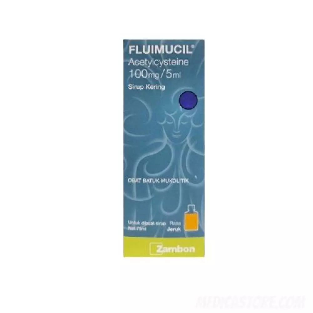 Fluimucil 100 mg/5 mg Sirup Kering 75 ml