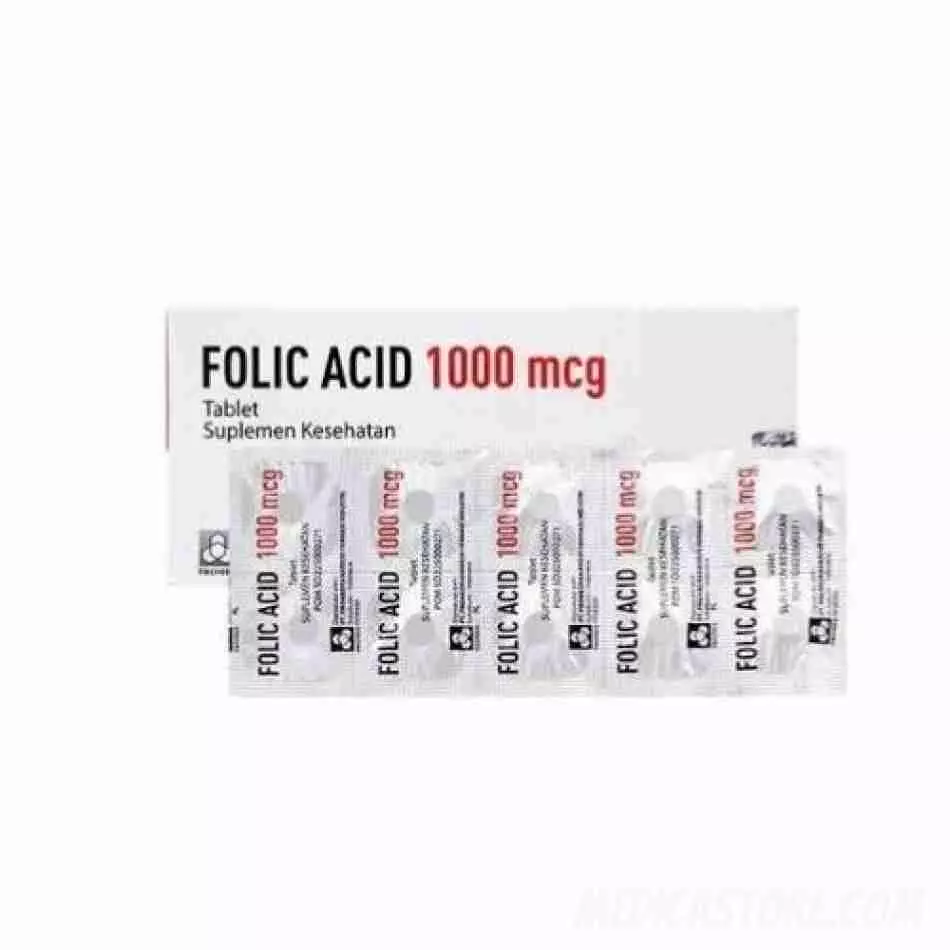 Folic Acid 1000 mcg Tablet 100'S (Promed)