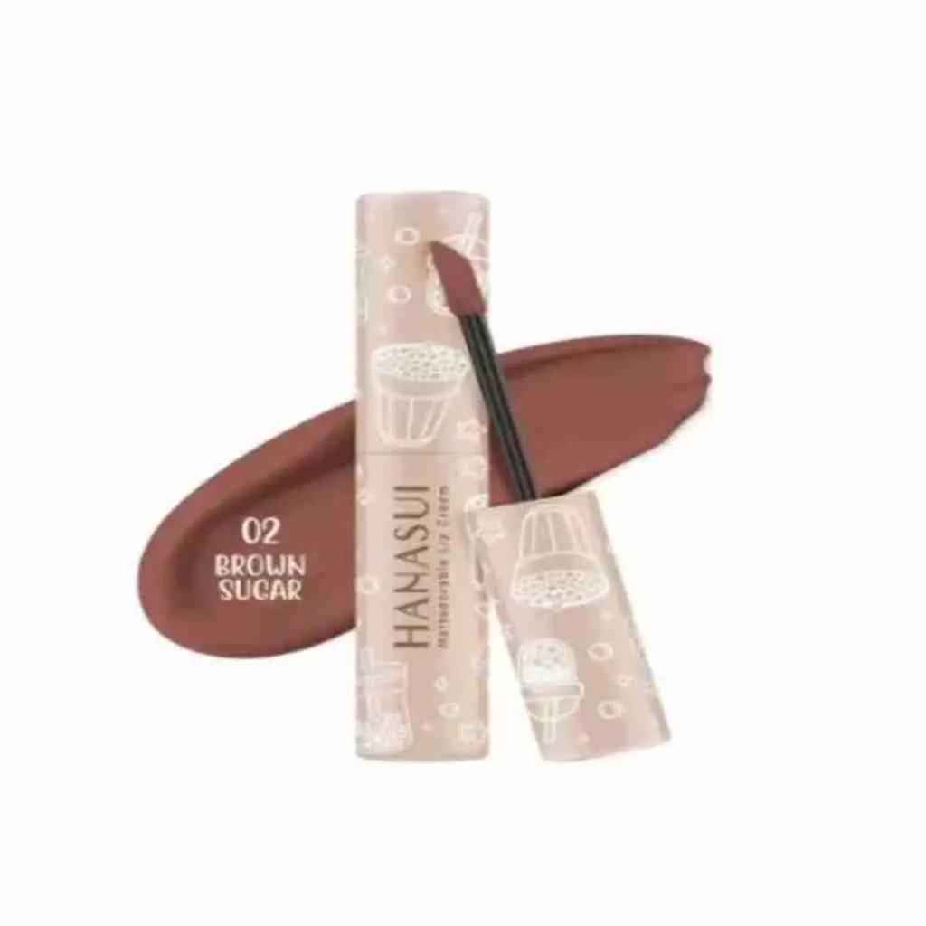 HANASUI MATTEDORABLE LIP CREAM BROWN SUGAR 02 (BOBA EDITION)