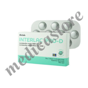 Interlac Pro D Lozenges Rasa Apel Isi 30 Tablet