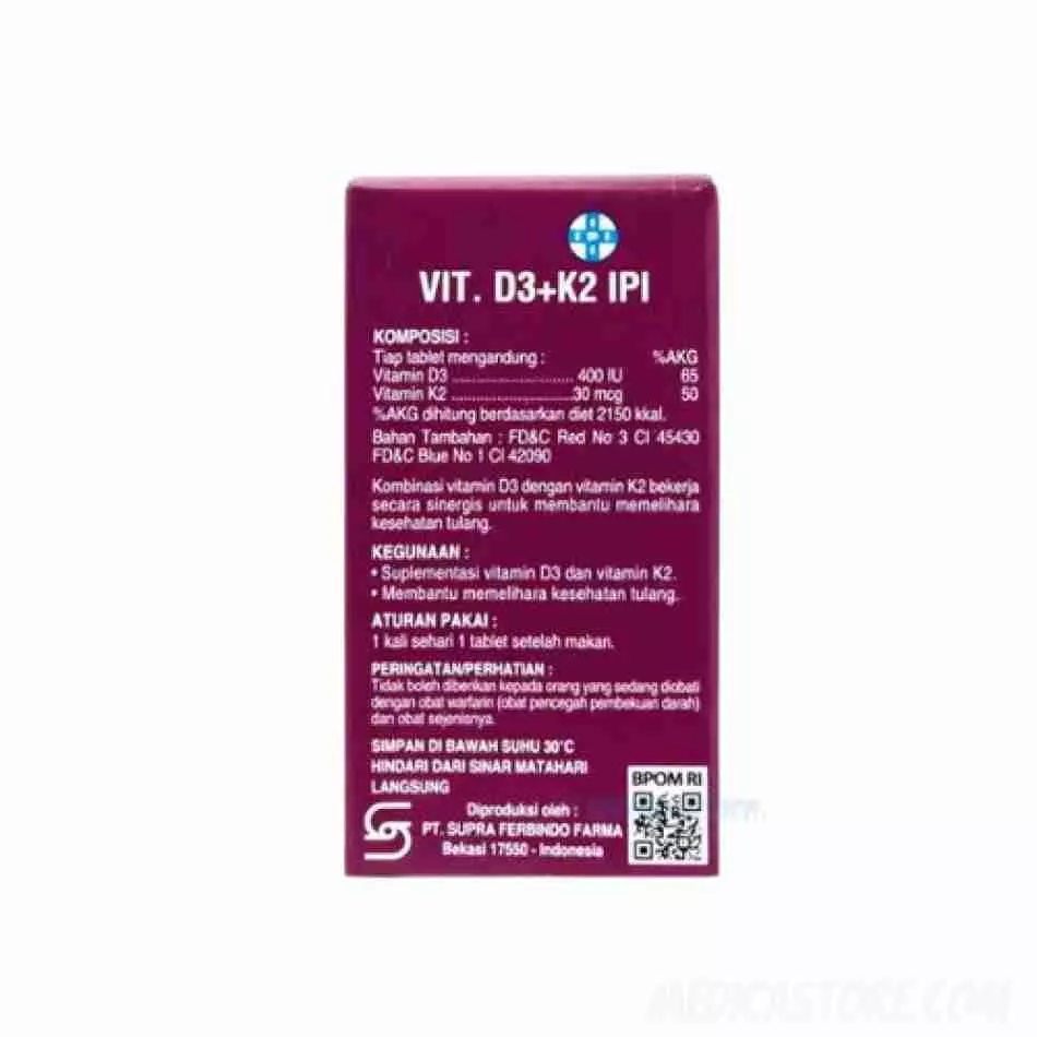 IPI Vitamin D3+K2 Tablet 25's