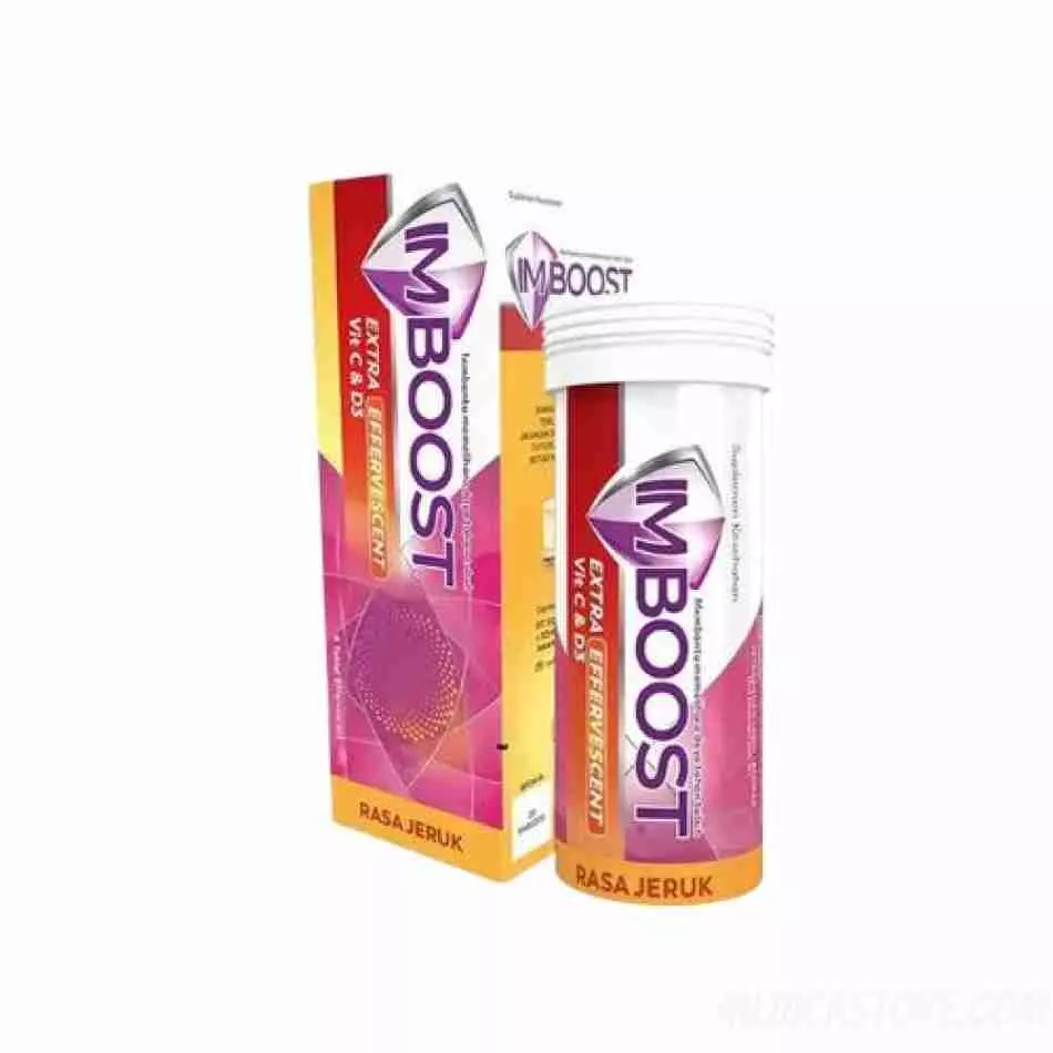Imboost Extra Vit C & D3 Effervecent 8 S Rasa Jeruk
