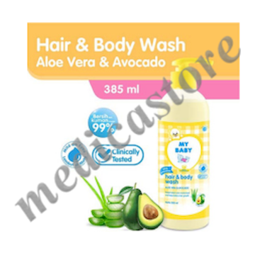 MY BABY HAIR & BODY WASH ALOE VERA & AVOCADO PUMP 385 ML