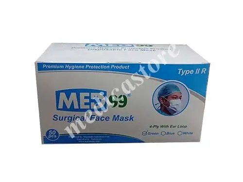 MED99 4 PLY SURGICAL FACE MASK EARLOOP 50'S