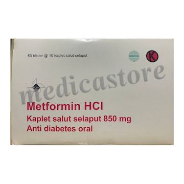 Metformin 850 MG Kaplet Salut Selaput