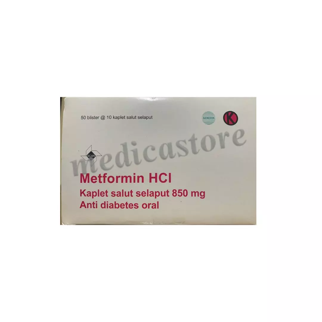 METFORMIN HCL KAPLET SALUT SELAPUT 850 MG