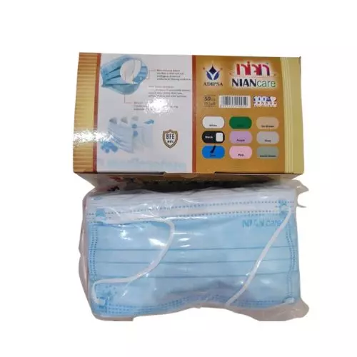 Masker Nian Earloop 3ply 50'S Biru