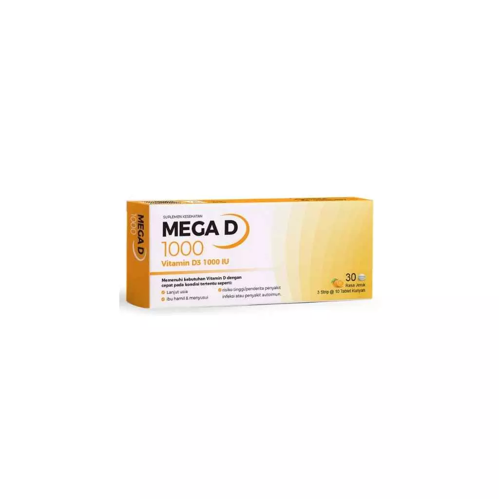 Mega D 1000 IU Strip Isi 10 Tablet