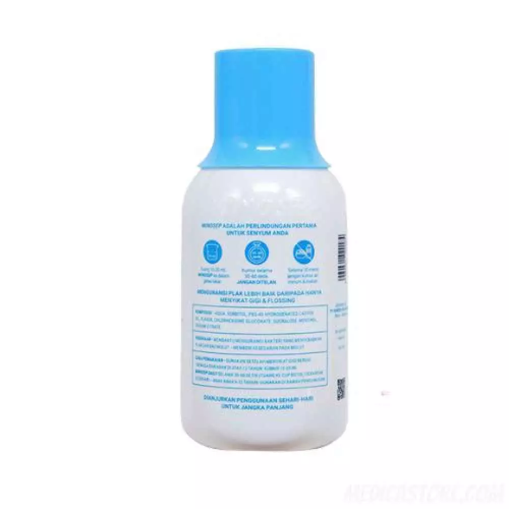 Minosep Daily Clean Antiseptic Mouthwash 200mL (Biru Putih)