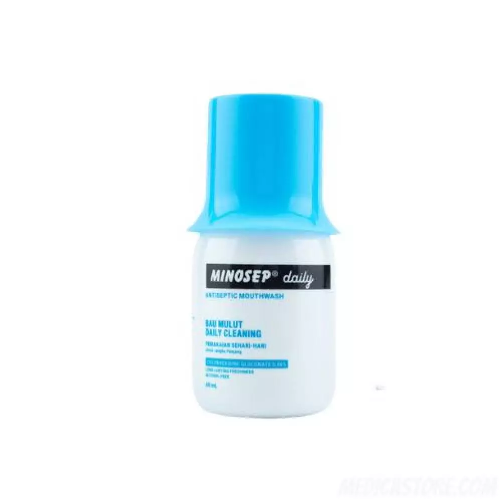 Minosep Daily Clean Antiseptic Mouthwash 60 ml (Biru Putih)
