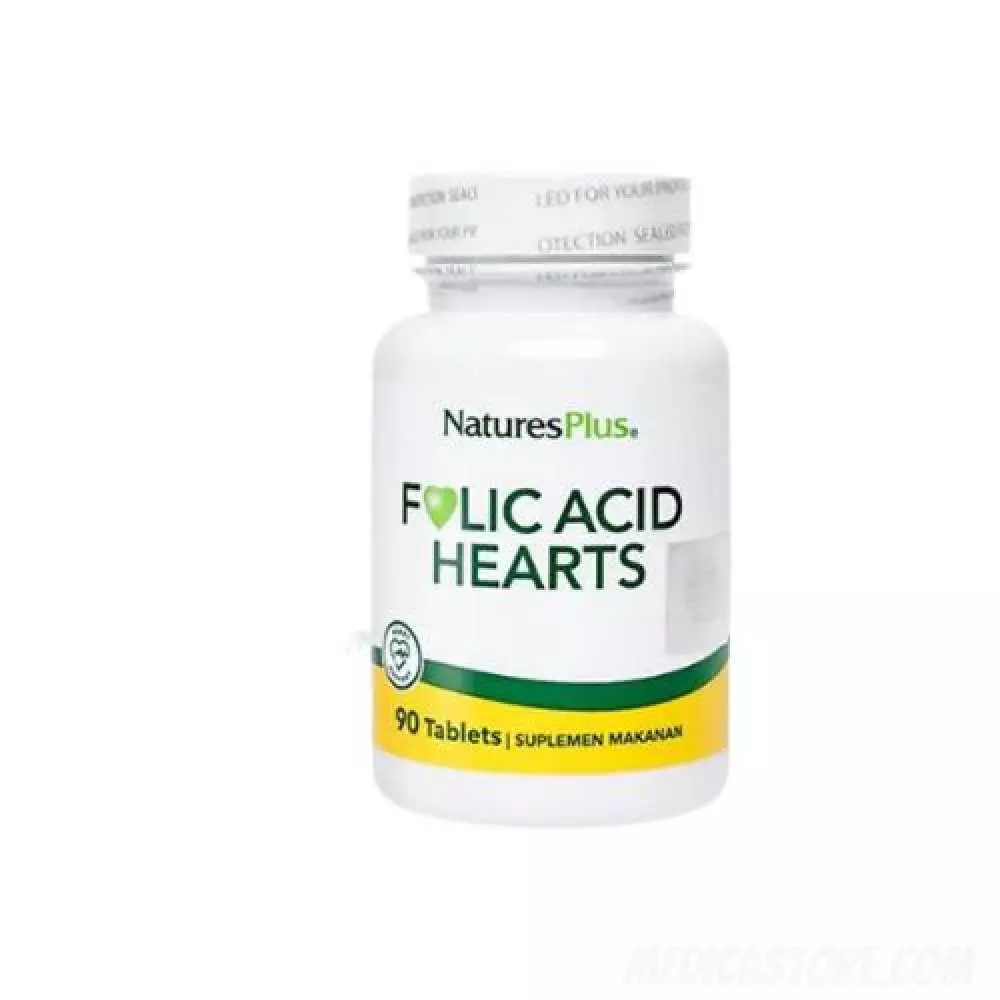 Natures Plus Folic Acid Hearts 90'S