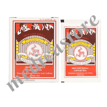 Obat Sakit Kepala Cap Kaki Tiga 1gr Box 12 Sachet