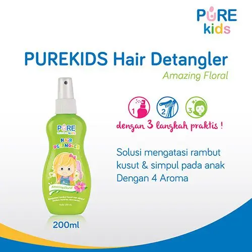 PUREKIDS HAIR DETANGLER FLORAL 200 ML 