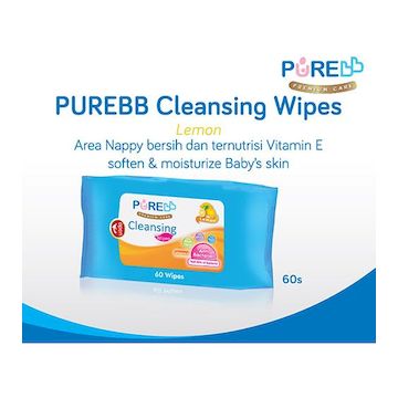 Purebb Cleansing Wipes Lemon 60's 