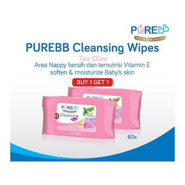 Purebb Cleansing Wipes Tea Olive Isi 60 Buy 1 Get 1