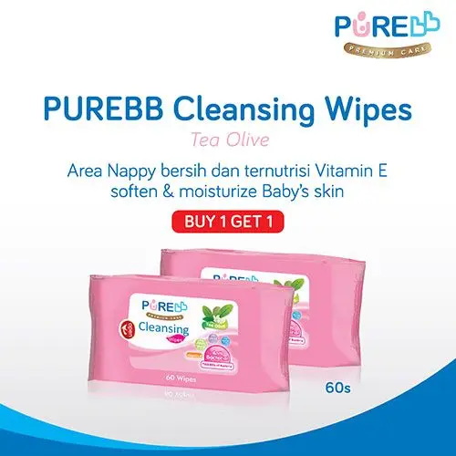 PUREBB CLEANSING WIPES TEA OLIVE ISI 60 BUY 1 GET 1