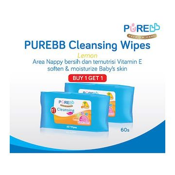 Purebb Cleansing Wipes Lemon Isi 60 Combo Buy 1 Get 1