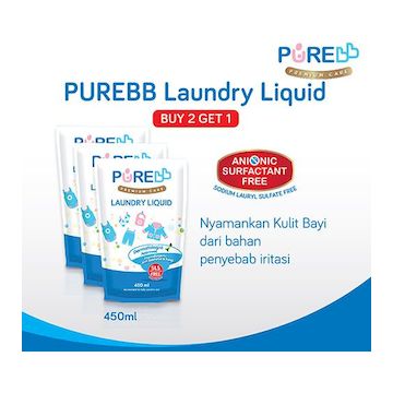 Purebb Laundry Liquid Refill 450 ML Combo (beli 2 Gratis 1)
