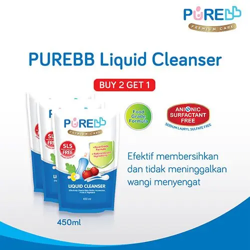 PUREBB LIQUID CLEANSER  REFILL 450 ML COMBO (BELI 2 GRATIS 1)