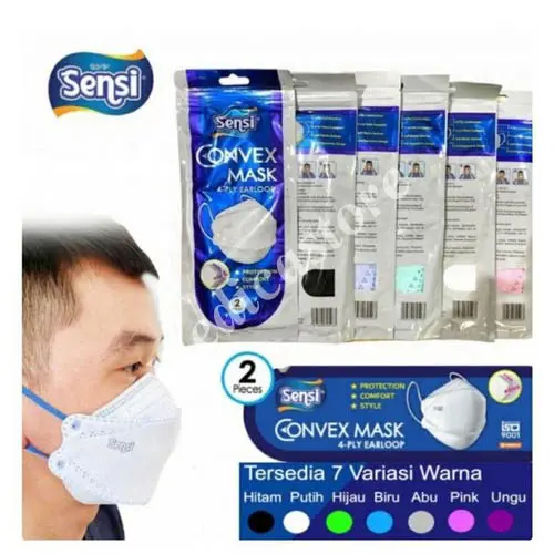 SENSI CONVEX MASK 4 PLY BLUE ISI 2