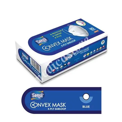 SENSI CONVEX MASK 4 PLY BLUE 20'S