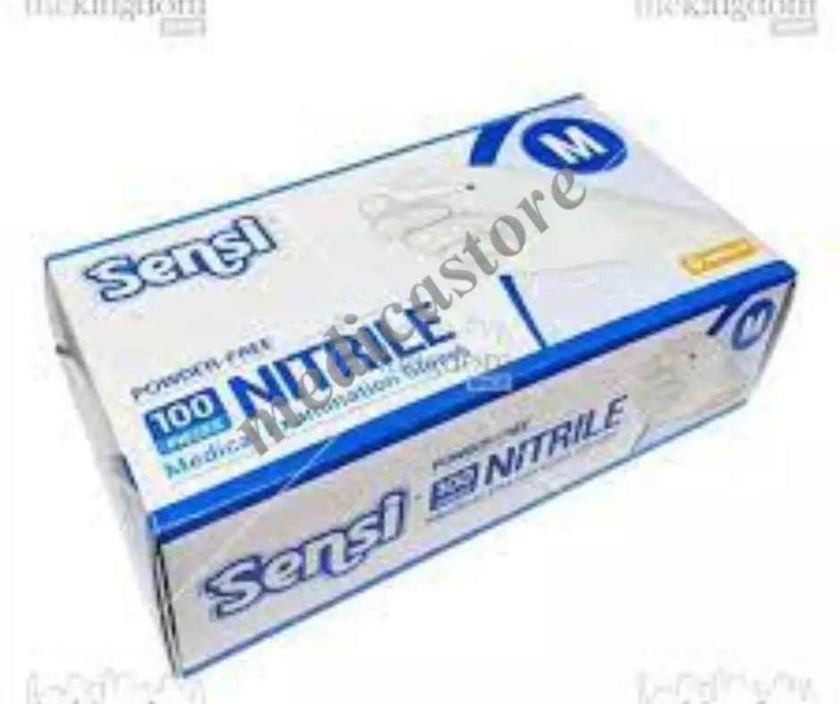 SENSI NITRILE DISPOSABLE GLOVES POWDER FREE M 100'S