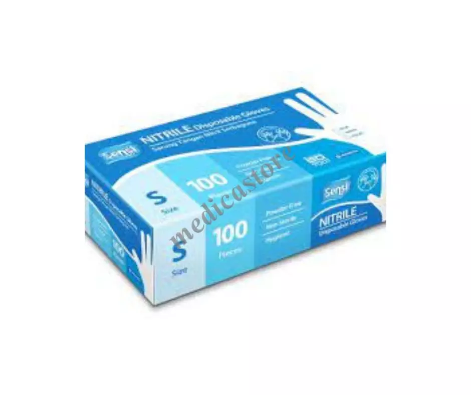 SENSI NITRILE DISPOSABLE GLOVES POWDER FREE S 100'S