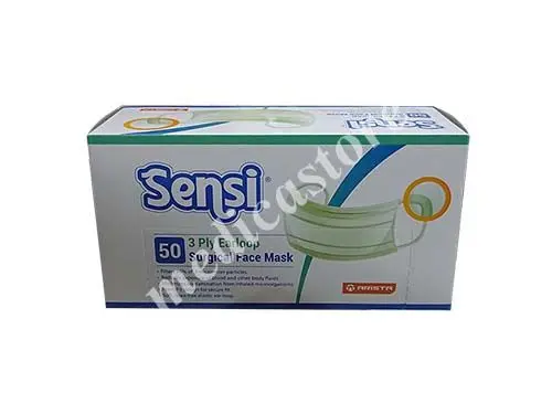 SENSI 4 PLY SURGICAL FACE MASK EARLOOP 50'S