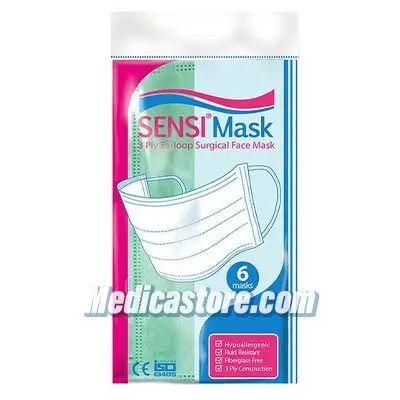 SENSI MASK EARLOOP 3PLY HIJAU ISI 6