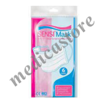 SENSI MASK EARLOOP 3PLY PINK ISI 6