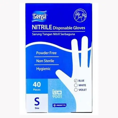 SENSI NITRILE DISPOSABLE GLOVES POWDER FREE S 40'S