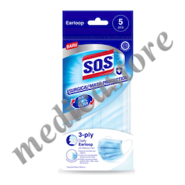 SOS SURGICAL MASK EARLOOP 5'S