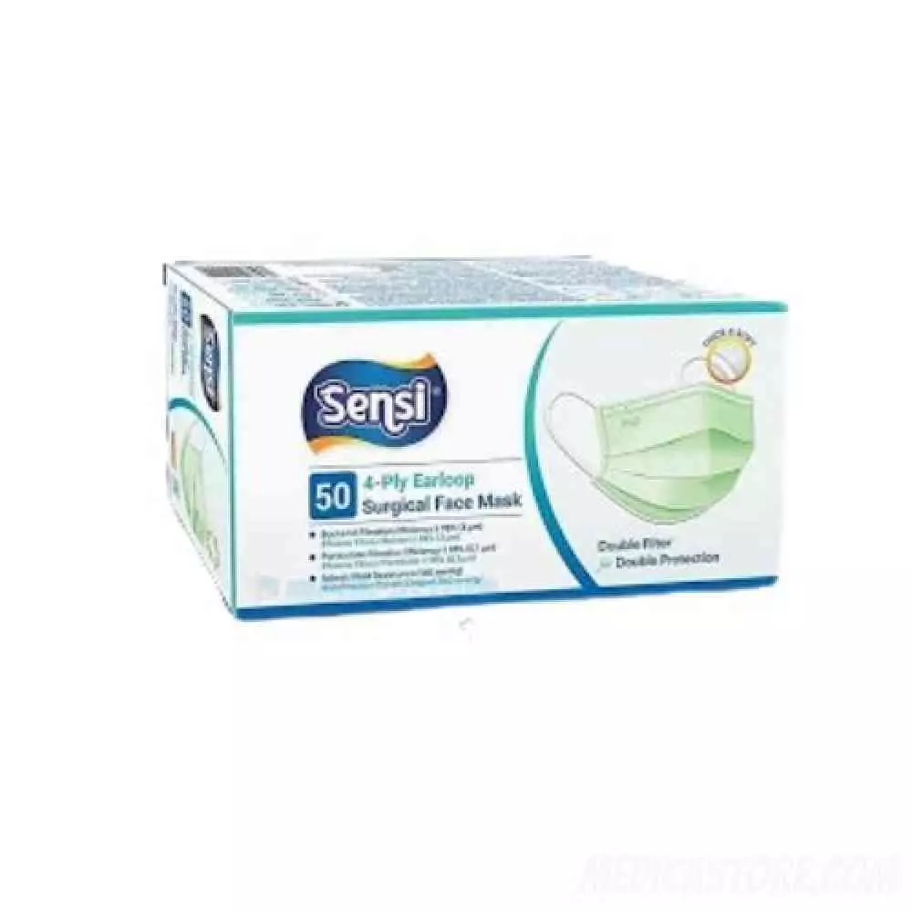 SENSI 4 PLY SURGICAL FACE MASK EARLOOP 50'S